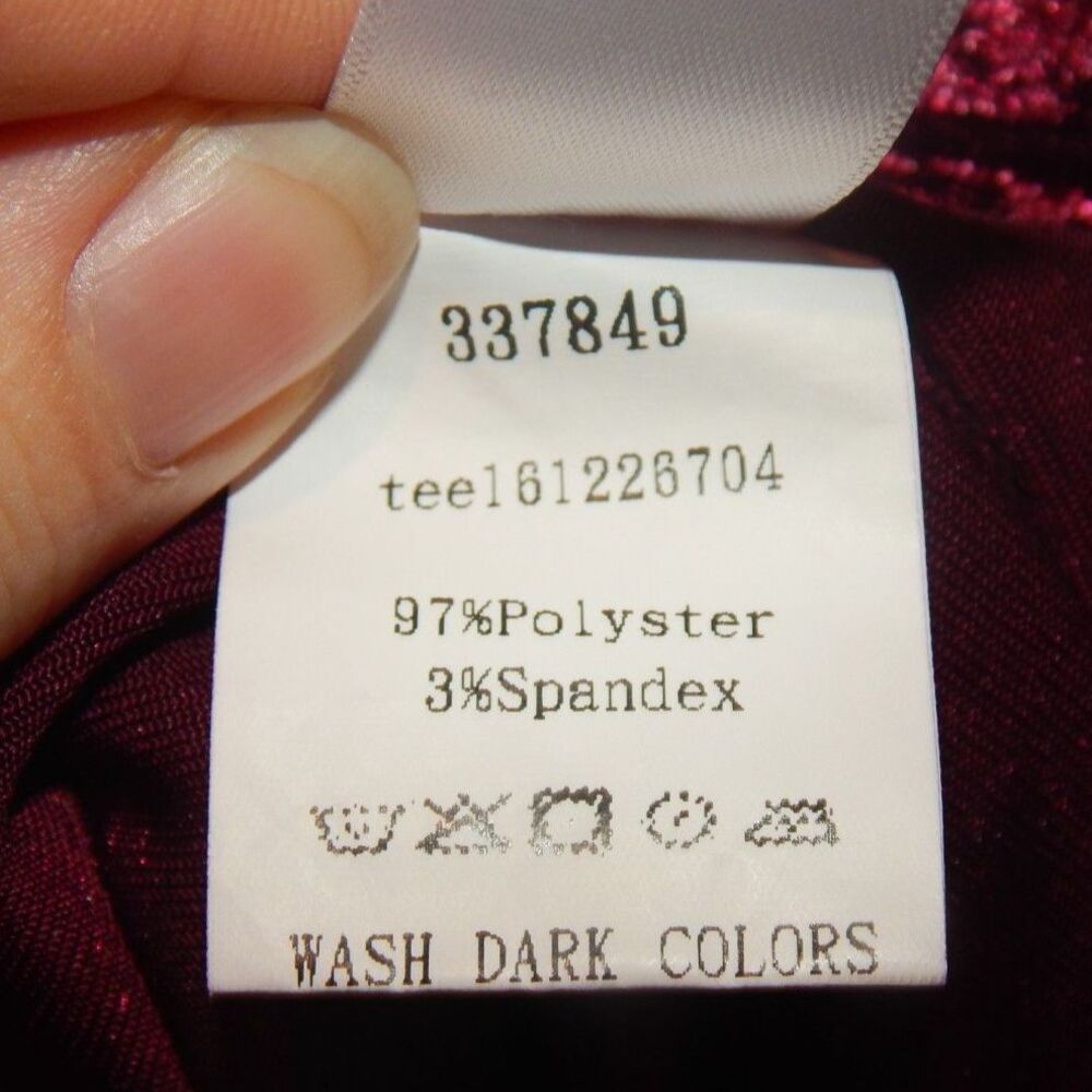 women's small burgundy maroon red crushed velvet short sleeve blouse shirt top - Picture 6 of 9